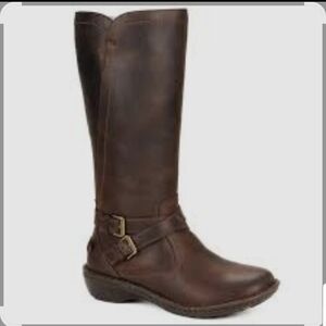 UGG Rosen Nubuck Dark Brown Leather Moto Riding Boots Womens 8